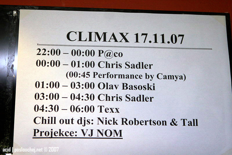 CLIMAX - 9.VÝROČÍ - Sobota 17. 11. 2007