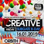Creative party dj Subgate B-day již tento pátek